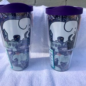 Two Ivory Ella 24 oz Paisley Tervis Tumblers
